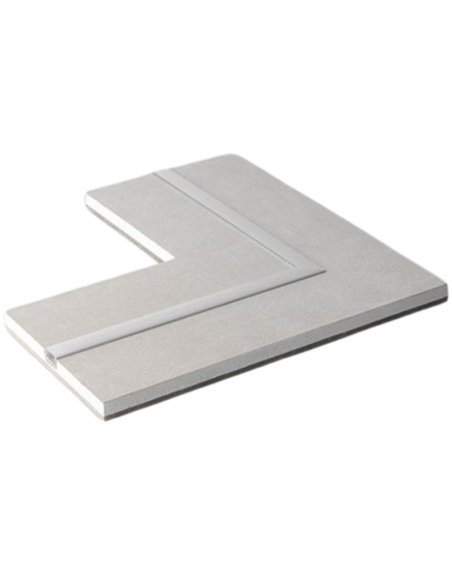 Semilavorato Cartongesso Fibra Alluminio Illuminazione LED Angolare 14,5x29x29cm
