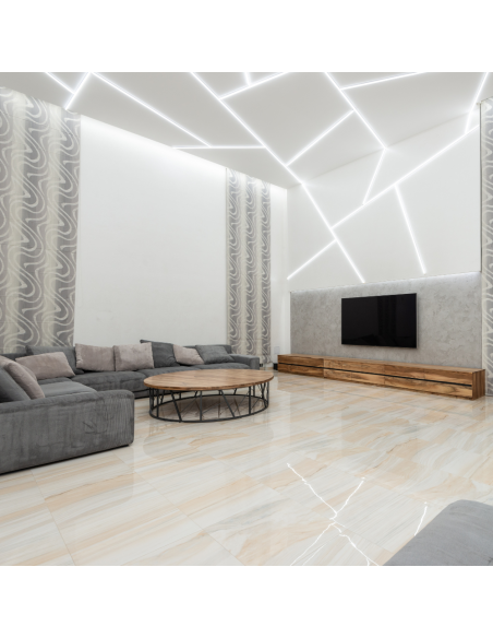 Semilavorato Cartongesso Fibra Alluminio Illuminazione LED Angolare 14,5x29x29cm