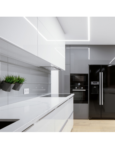 Semilavorato Cartongesso Fibra Alluminio Illuminazione LED Angolare 14,5x29x29cm