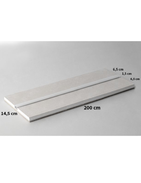 Semilavorato Pannello Cartongesso Alluminio Led 14,5x200 cm 5 Pezzi 10 m Lineari
