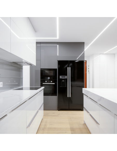 Semilavorato Pannello Cartongesso Alluminio Led 14,5x200 cm 5 Pezzi 10 m Lineari