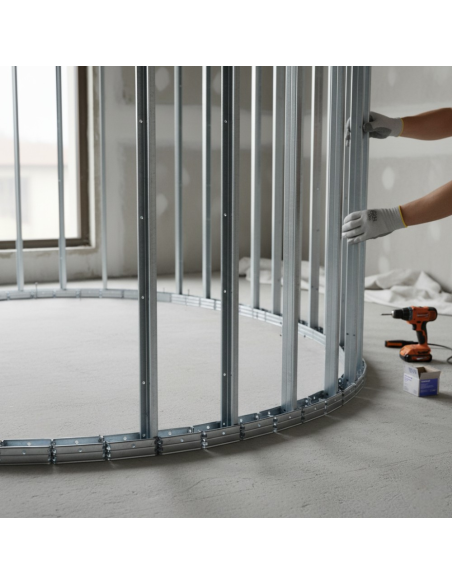 Guida Profilo Flessibile In Lamiera Zincata Per Architetture Curvilinee 1,5m