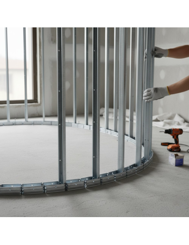 Set Guide Profilo In Lamiera Zincata Per Architettura Curva 2 Misure