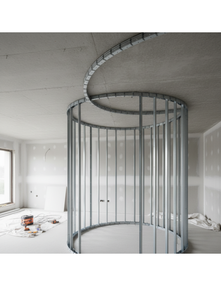 Set Guide Profilo In Lamiera Zincata Per Architettura Curva 2 Misure