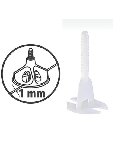 Viti Basi Flat Per Piastrelle Altezza Da 3/15 mm E Fuga Da 1 mm 100 Pezzi