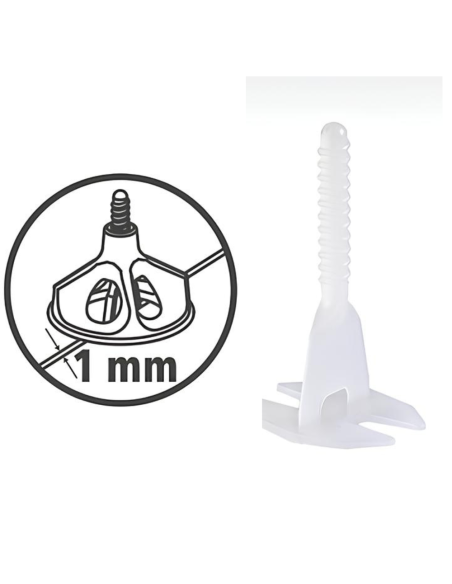 Viti Basi Flat Per Piastrelle Altezza Da 3/15 mm E Fuga Da 1 mm 100 Pezzi