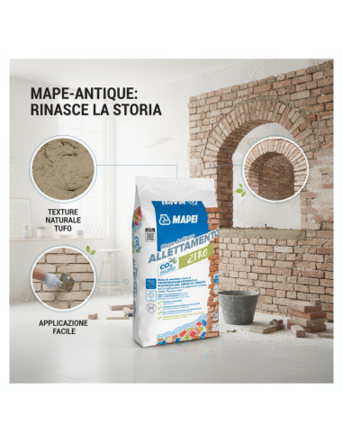 Malta Da Muratura Mape-Antique Allettamento Ecologica Colore Giallo Tufo 25 Kg