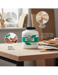 Colla vinilica universale ad alte prestazioni per incollaggi professionali e hobbistici Vinil 1 Kg 2