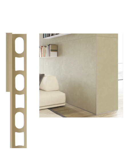 Profili In Alluminio Verniciato Colore Beige 132 a L per Finitura Parete Proangle 