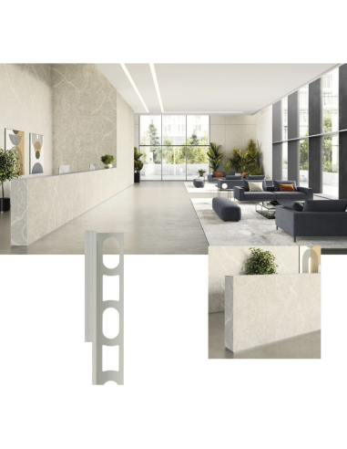 Profili In Alluminio Verniciato Colore Sabbia 133 a L per Finitura Parete Proangle