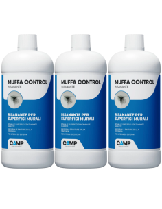 Kit 3 Flaconi Muffa Control Risanante Per Superfici Interne Ed Esterne 1 Lt