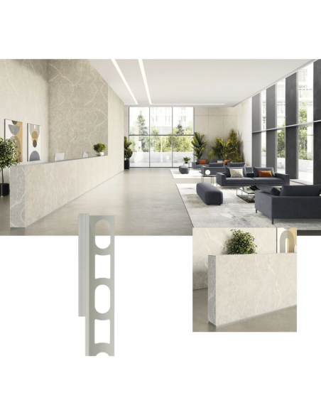 Profili In Alluminio Verniciato Colore Antracite 114 a L per Finitura Parete Proangle 