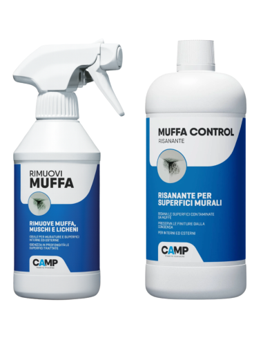 KIT Ciclo Muffa Rimuovi Muffa 300 ml + Muffa Control Risanante 1 lt 