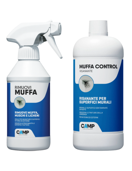 KIT Ciclo Muffa Rimuovi Muffa 300 ml + Muffa Control Risanante 1 lt 