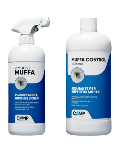 KIT Ciclo Muffa Rimuovi Muffa 750ml + Muffa Control Risanante 1 lt 