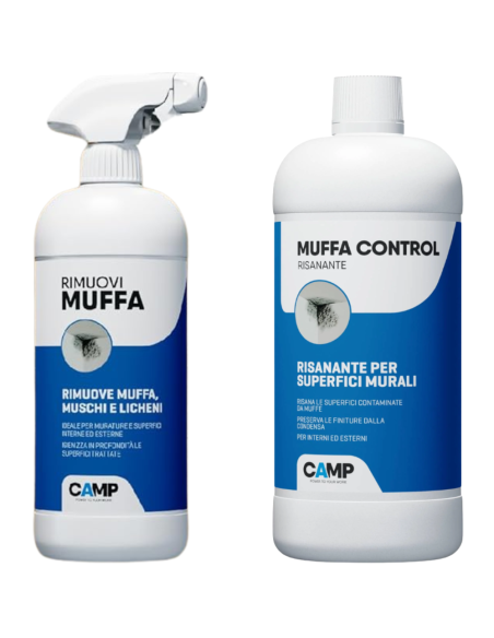 KIT Ciclo Muffa Rimuovi Muffa 750ml + Muffa Control Risanante 1 lt 