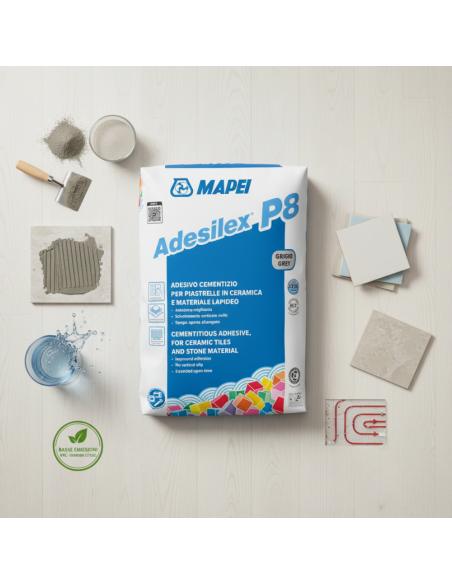Adesilex P8 Grigio Adesivo Cementizio Mapei Per Piastrelle 25 Kg