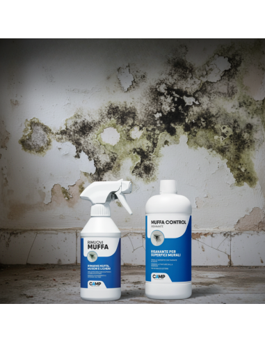 KIT Ciclo Muffa Rimuovi Muffa 300 ml + Muffa Control Risanante 1 lt 