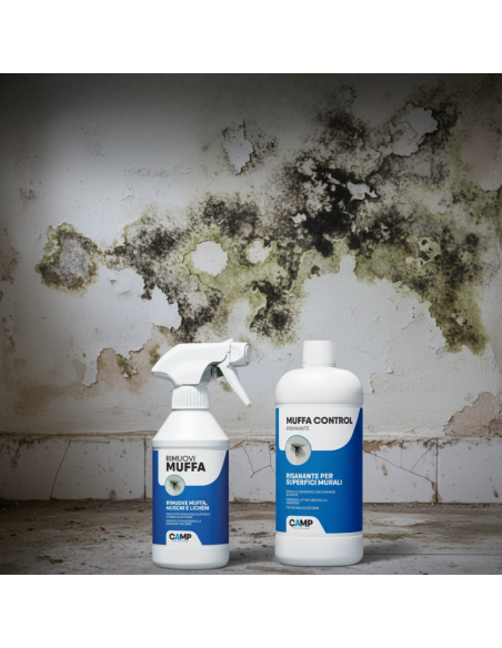 KIT Ciclo Muffa Rimuovi Muffa 300 ml + Muffa Control Risanante 1 lt 