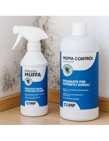 KIT Ciclo Muffa Rimuovi Muffa 300 ml + Muffa Control Risanante 1 lt 