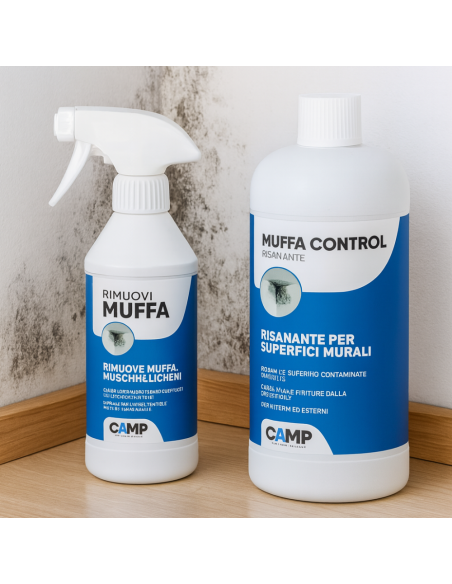 KIT Ciclo Muffa Rimuovi Muffa 300 ml + Muffa Control Risanante 1 lt 