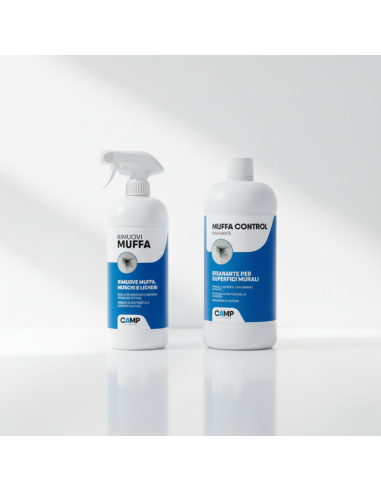 KIT Ciclo Muffa Rimuovi Muffa 750ml + Muffa Control Risanante 1 lt 
