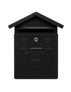Cassetta Postale Rustica Nera In Ferro Battuto 280x90xH.350 mm