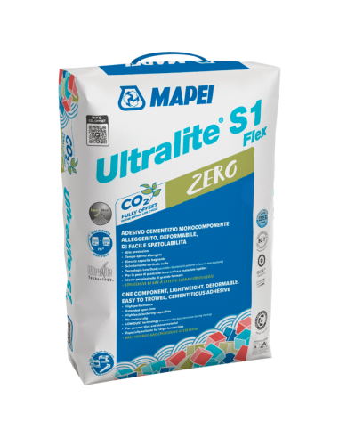 Ultralite S1 Flex Zero Adesivo Cementizio Bianco Alto Rendimento 15 Kg
