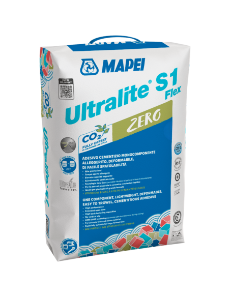 Ultralite S1 Flex Zero Adesivo Cementizio Bianco Alto Rendimento 15 Kg
