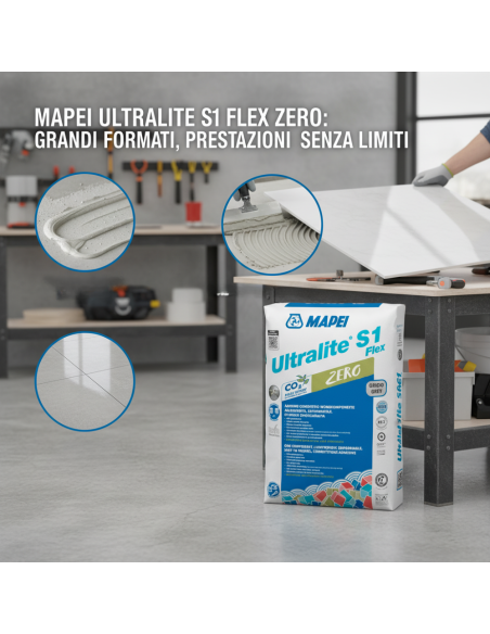 Ultralite S1 Flex Zero Adesivo Cementizio Bianco Alto Rendimento 15 Kg