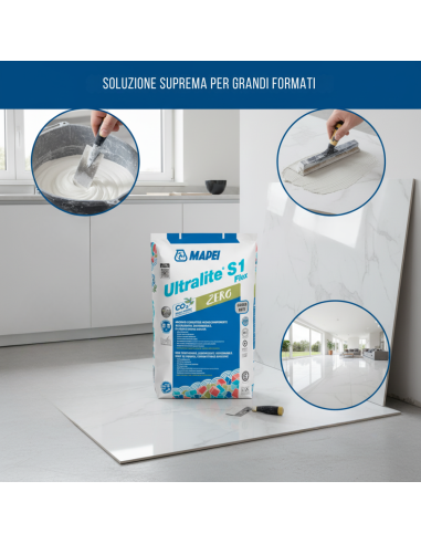 Ultralite S1 Flex Zero Adesivo Cementizio Bianco Alto Rendimento 15 Kg