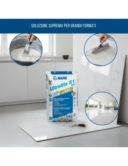Ultralite S1 Flex Zero Adesivo Cementizio Bianco Alto Rendimento 15 Kg
