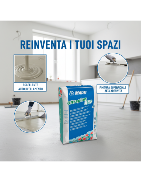 Lisciatura Autolivellante Per Interni Mapei Ultraplan Eco 23 Kg