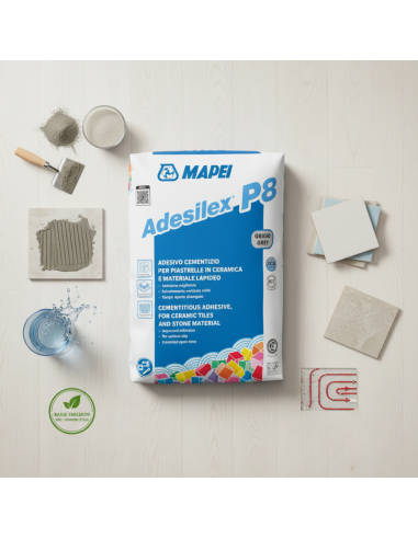Adesilex P8 Bianco Adesivo Cementizio Mapei Per Piastrelle 25 Kg