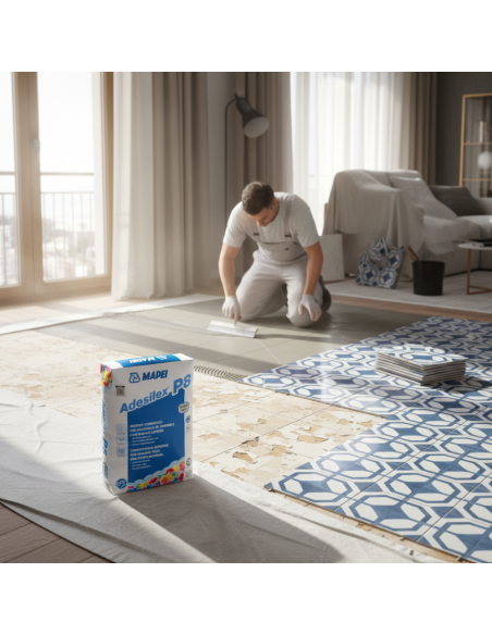 Adesilex P8 Bianco Adesivo Cementizio Mapei Per Piastrelle 25 Kg
