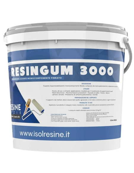 Resingum 3000 Grigia Impermeabilizzante Fibrato Monocomponente