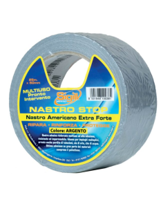 Nastro Stop Argento Rinforzato Multiuso Impermeabile 25 m x 50 mm