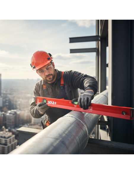 BIG X Livella In Alluminio A Bolla D'Aria Tubolare Rossa