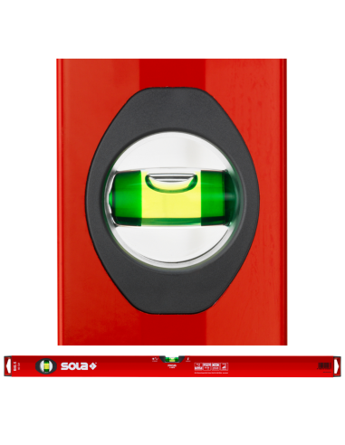 BIG X Livella In Alluminio A Bolla D'Aria Tubolare Rossa