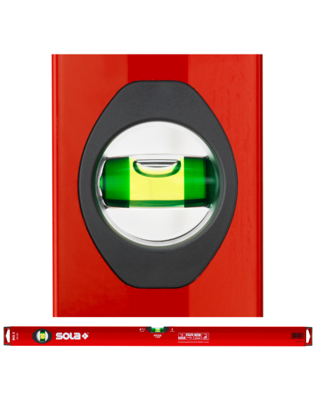 BIG X Livella In Alluminio A Bolla D'Aria Tubolare Rossa