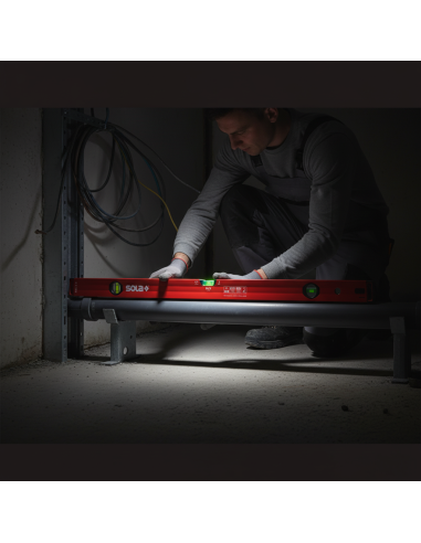 BIG X 3 Livella In Alluminio A Bolla D'Aria Tubolare Rossa 