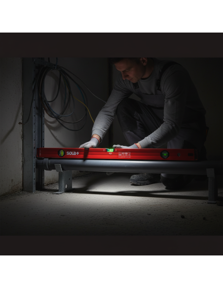 BIG X 3 Livella In Alluminio A Bolla D'Aria Tubolare Rossa 