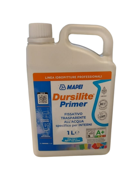 Dursilite Primer Fissativo Base Acqua Trasparente Per Muri Interni