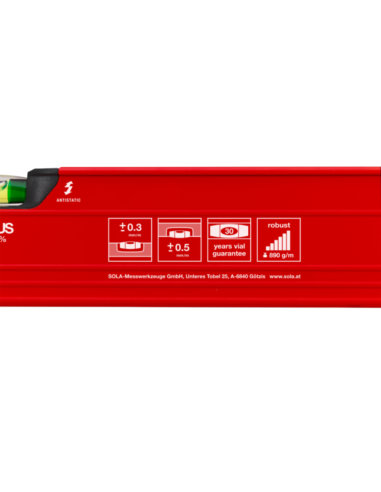 BIG RED 3 Livella In Alluminio 120 Cm Colore Rosso