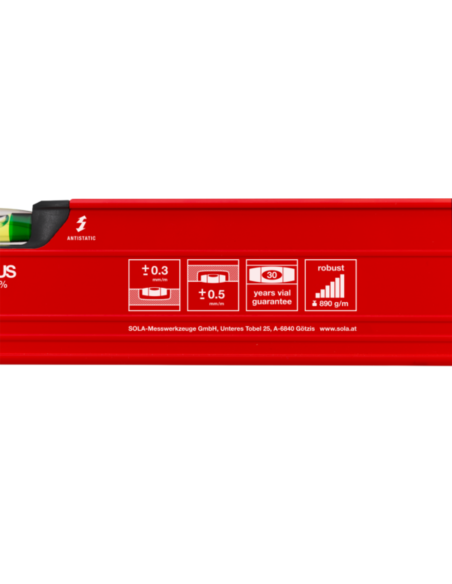 BIG RED 3 Livella In Alluminio 120 Cm Colore Rosso