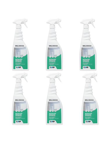 Kit 6 Pezzi Brill Doccia Anticalcare Protettivo Per Vetri E Ceramiche 750 ml
