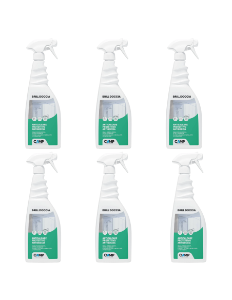 Kit 6 Pezzi Brill Doccia Anticalcare Protettivo Per Vetri E Ceramiche 750 ml
