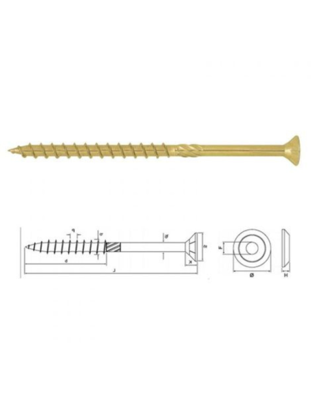 Viti Autoforanti Legno Performant Strong Diametro 4,0 mm Zincate Gialle 