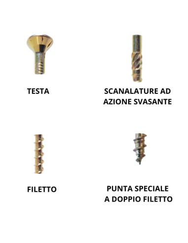 Viti Autoforanti Legno Performant Strong Diametro 4,5 mm Zincate Gialle 