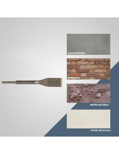 Scalpello a Vanga Curvo 40 x 260 mm Per Lavori Edili E Materiali Resistenti